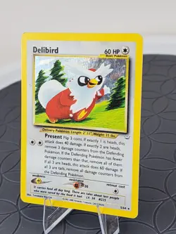 Pokemon TCG Delibird Neo Revelation Holo Rare Card 5/64 WOTC See Pics - Image 3
