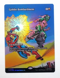 Spider-Man MTG Goblin Bombardment Foil Card - Image 1