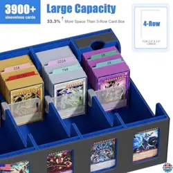 Ultimate Trading Card Storage Box - 4-Row Case for 3900+ Cards, 8 Toploaders - Image 2