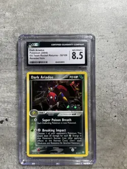 Pokemon Card Dark Ariados Rev holo CGC 8.5, EX Team Rocket Returns 30/109, 2004 - Image 1