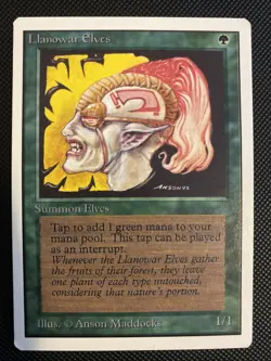 English - MTG Llanowar Elves - LP - Unlimited Edition - Image 1
