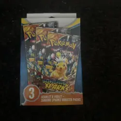 Pokemon TCG - Surging Sparks - 3 Pack Boosters - Factory Sealed - Image 1