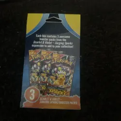 Pokemon TCG - Surging Sparks - 3 Pack Boosters - Factory Sealed - Image 2