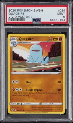 2020 POKEMON SWORD & SHIELD VIVID VOLTAGE #084 QUAGSIRE PSA 9 - Image 1