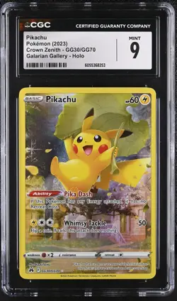 PIKACHU Crown Zenith Holo Trainer Gallery #GG30 CGC 9 Pokemon [Nostalgium] - Image 1
