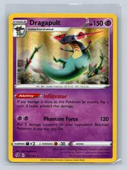 Dragapult #091/192 SWSH02: Rebel Clash Holo Rare Pokemon LP - Image 1