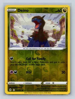 Deino #113/203 SWSH07: Evolving Skies Reverse Holo Pokemon MP - Image 1