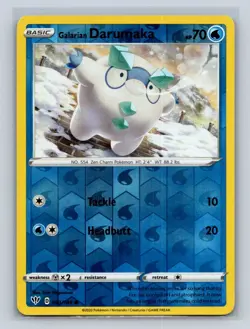 Galarian Darumaka #043/189 SWSH03: Darkness Ablaze Reverse Holo Pokemon MP - Image 1