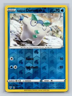 Galarian Darumaka #043/189 SWSH03: Darkness Ablaze Reverse Holo Pokemon MP - Image 1