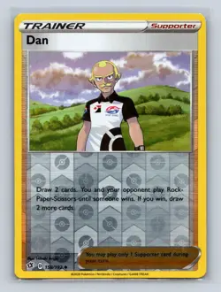 Dan #158/192 SWSH02: Rebel Clash Reverse Holo Pokemon MP - Image 1
