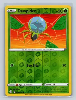 Dewpider #019/264 SWSH08: Fusion Strike Reverse Holo Pokemon LP - Image 1
