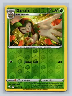 Dartrix #007/072 Shining Fates Reverse Holo Pokemon LP - Image 1