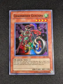Yugioh - Chaosrider Gustaph IOC-018 Unlimited Edition Super Rare LP - Image 1