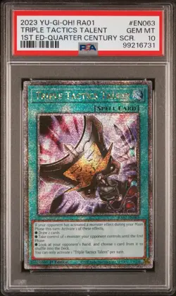 Yugioh Triple Tactics Talent RA01-EN063 1st Edition Quarter Century Rare PSA 10 - Image 1