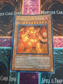 Yugioh Infernal Flame Emperor SD3-EN001 Ultra Rare 1st Edition Near Mint - Image 1