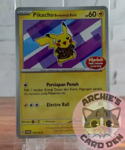 Pokemon Card Indonesia Pikachu Batik (Xatu's Design) PROMO 154/SV-P SEALED NM - Image 1