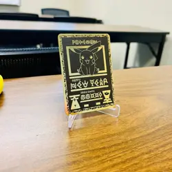 Ancient Pikachu Pokemon Gold Metal Card Collectible Gift/Display - Image 1