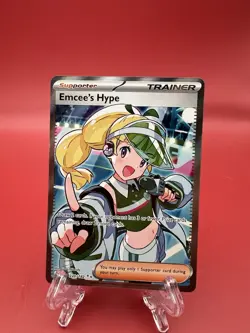 Emcee's Hype 220/182 Sv10: Destined Rivals Holo Card NM Condition - Image 1