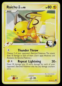 Pokemon Card - Raichu GL Rising Rivals 31/111 Rare - Image 1
