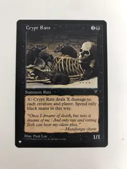 Crypt Rats MTG Magic the Gathering Card NM Near Mint Visions - Image 1
