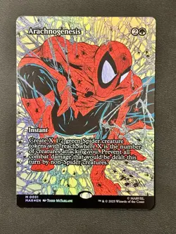 Arachnogenesis (Borderless) Marvel Universe Eternal-Legal Spider-Man Foil MTG NM - Image 1