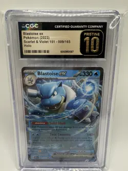 Blastoise ex 009/165 Pokemon Card 151 Holo CGC PRISTINE 10 - Image 1