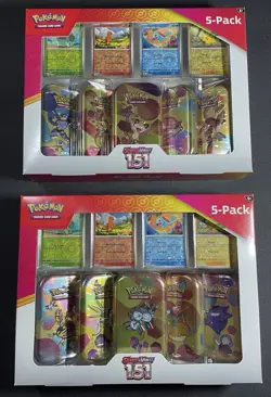 Pokemon Scarlet & Violet Costco 151 Mini Tins 5-Pack Complete Lot Of 2 - Image 1