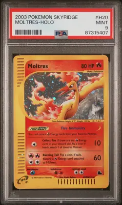 PSA 9 MINT 2003 Skyridge Moltres Holo Foil H20/H32 Pokemon - Image 1