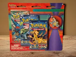 Pokemon 2016 XY 3 Pack Blister with Mega Blastoitse Pin (Two Evolutions Packs) - Image 1