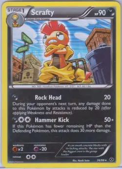 Scrafty - 74/99 - Holo Rare - Black & White 4: Next Destinies - Pokemon - Damage - Image 1