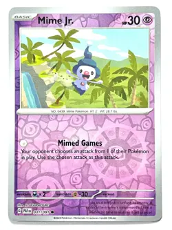 Mime Jr. 031/091 Reverse Holo Common Scarlet & Violet Paldean Fates Near Mint NM - Image 1
