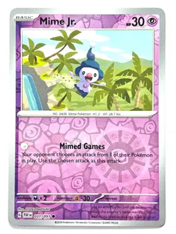 Mime Jr. 031/091 Reverse Holo Common Scarlet & Violet Paldean Fates Near Mint NM - Image 3