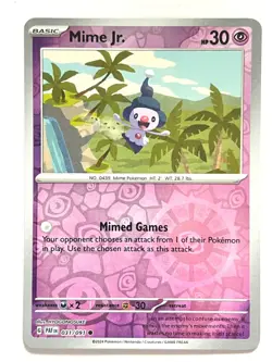 Mime Jr. 031/091 Reverse Holo Common Scarlet & Violet Paldean Fates Near Mint NM - Image 5