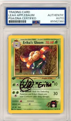 PSA Signed Leah Applebaum Pokemon Erika's Gloom 046/132 Gym Heroes Regular - Image 1