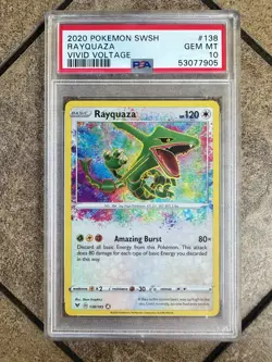 Rayquaza 2020 Pokemon Sword & Shield Vivid Voltage Amazing Rare #138 PSA 10 - Image 1