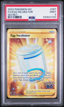 2022 POKEMON GO SECRET #087 FULL ART/EGG INCUBATOR PSA 9 - Image 1