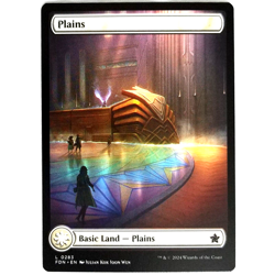 x4 Plains Full Art Foundations Basic Land White 0283 Common Playset M/NM MTG FDN - Image 1