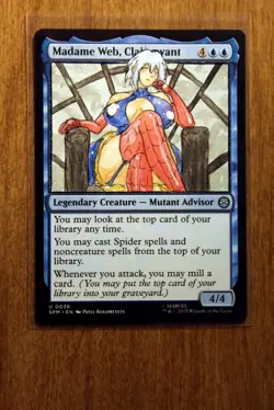 Madame Web, Clairvoyant Altered Art Hand Painted MTG Magic the Gathering Anime - Image 1