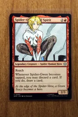 Spider-Gwen, Free Spirit Altered Art Hand Painted MTG Magic the Gathering Anime - Image 1