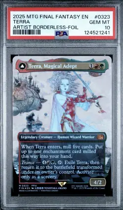 TERRA ARTIST BORDERLESS FOIL PSA 10 2025 MAGIC THE GATHERING FINAL FANTASY #0323 - Image 1