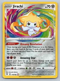 Pokemon TCG Jirachi 119/185 Amazing Rare Sword & Shield: Vivid Voltage NM - Image 1