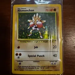 Pokemon Hitmonchan Card 7/102 Holo Rare Base Set Mint Condition 1999 WOTC - Image 1
