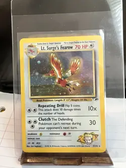 VINTAGE 2000 Pokemon Lt. Surge's Fearow Holo Rare 7/132 Gym Heroes WOTC TCG - Image 1