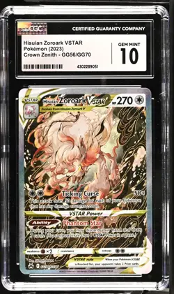 Pokemon TCG Crown Zenith GG56/GG70 Hisuian Zoroark VSTAR CGC Graded 10 GEM MT - Image 1