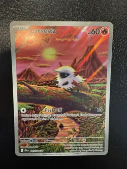 2025 Pokemon Scarlet Violet Black Bolt NM / M Larvesta Illustration Rare 99/86 - Image 1