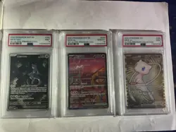MEW EX & MEWTWO PSA 10 SEQUENTIAL SET S&V 151 UPC POKEMON SVP 052 053 205 2023 - Image 1