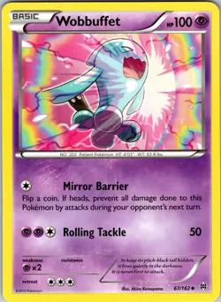 Pokemon TCG Wobbuffet XY BREAKthrough 67/162 Regular Uncommon Card NM - Image 1