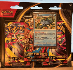 Pokemon Mega Evolution Golduck Three Booster Blister BRAND NEW & SEALED - Image 1