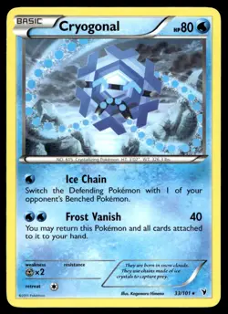 Cryogonal 33/101 Pokemon Card Noble Victories Rare 80 HP Near Mint H4 - Image 1