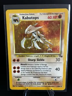 Pokemon TCG Kabutops Fossil Holo Rare Card 9/62 - Image 2
